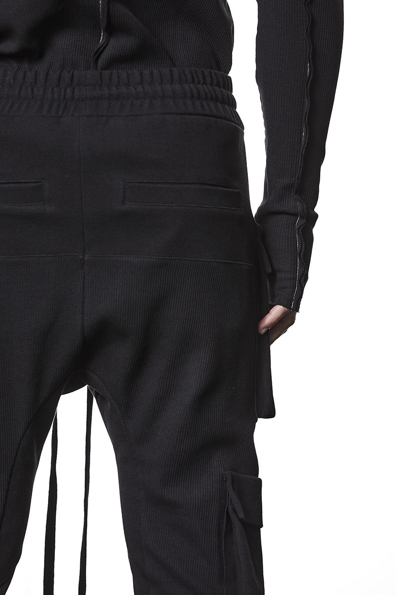 BLACK SWEAT MATMIX CARGO PANTS