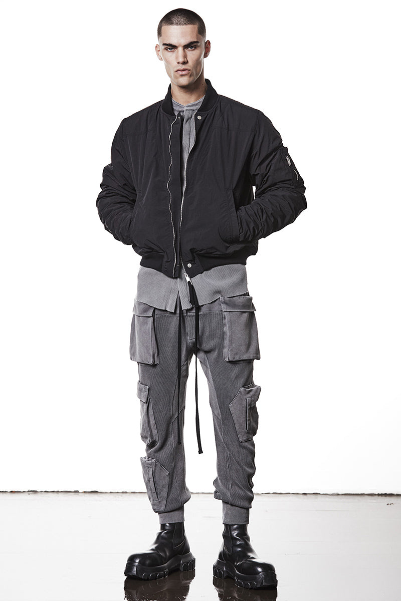 USED GREY SWEAT MATMIX CARGO PANTS