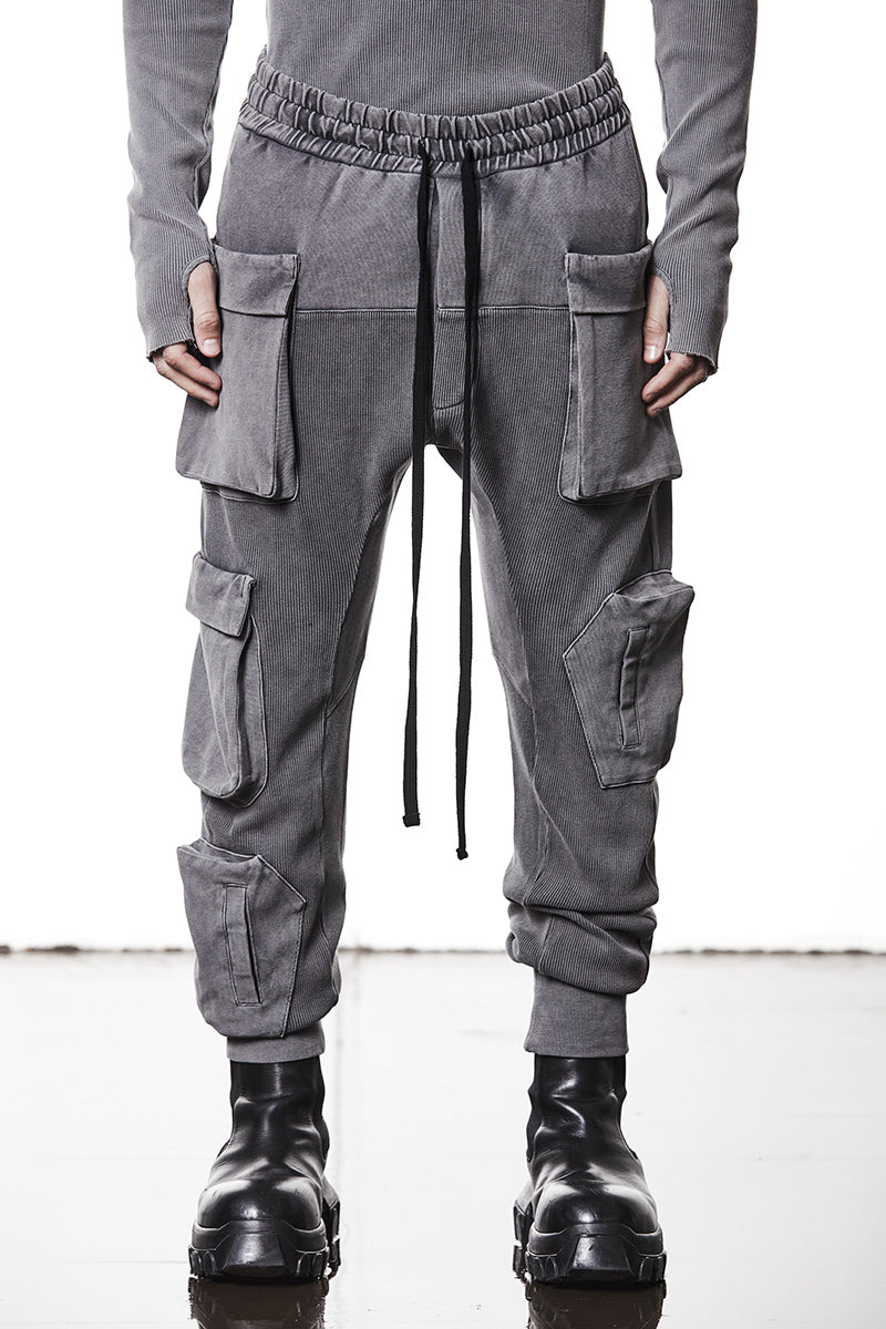 USED GREY SWEAT MATMIX CARGO PANTS