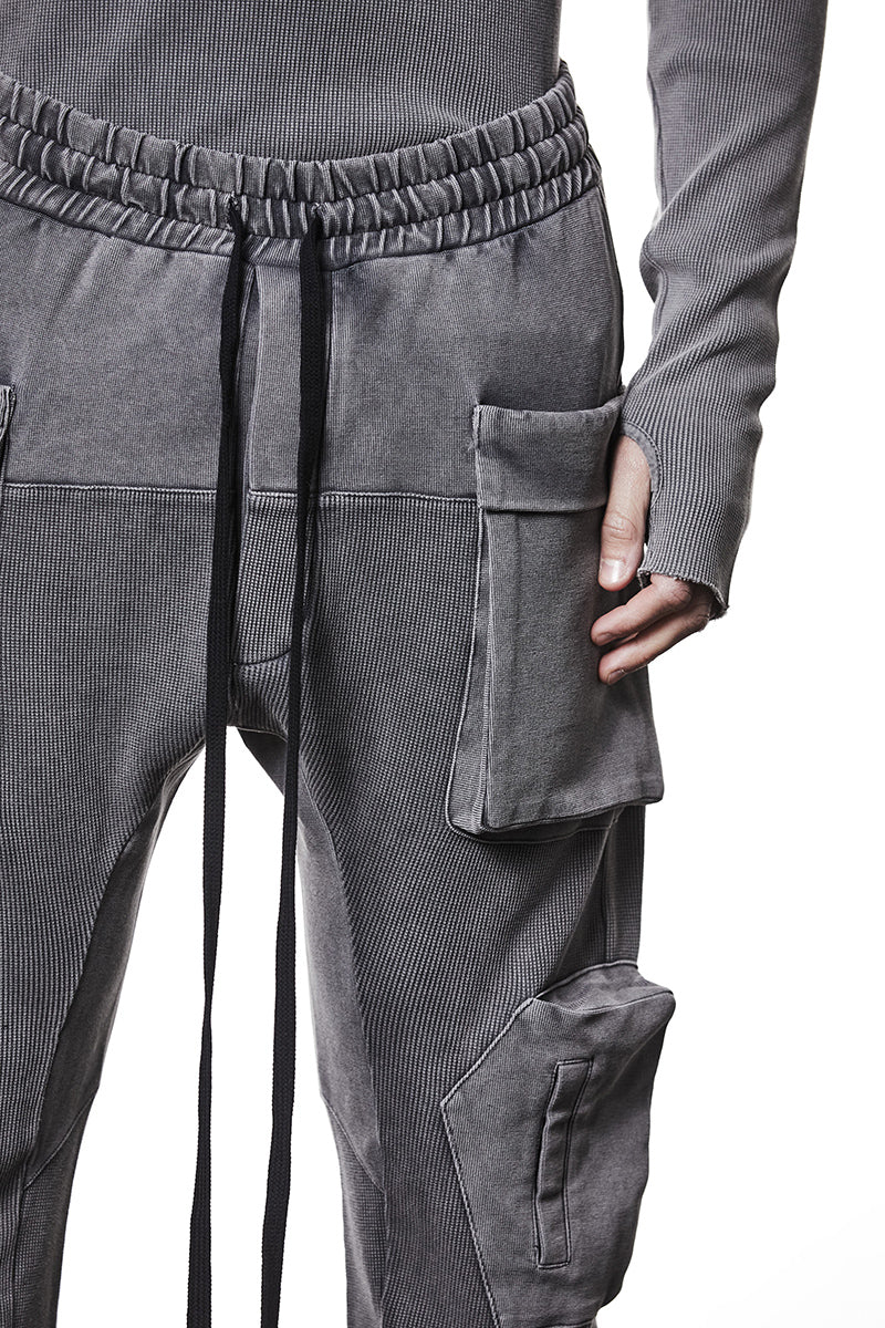 USED GREY SWEAT MATMIX CARGO PANTS