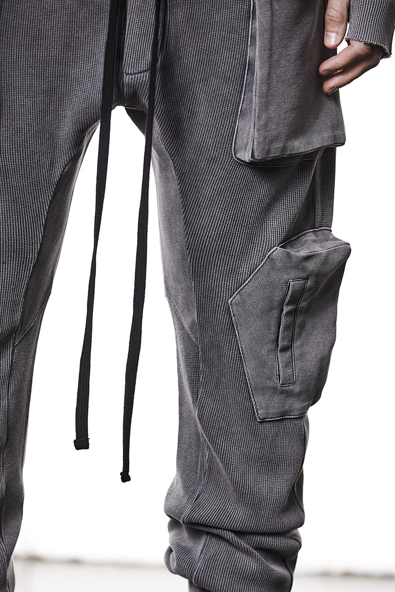 USED GREY SWEAT MATMIX CARGO PANTS