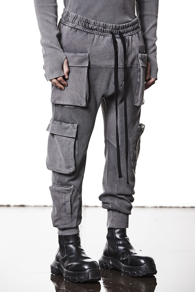 USED GREY SWEAT MATMIX CARGO PANTS