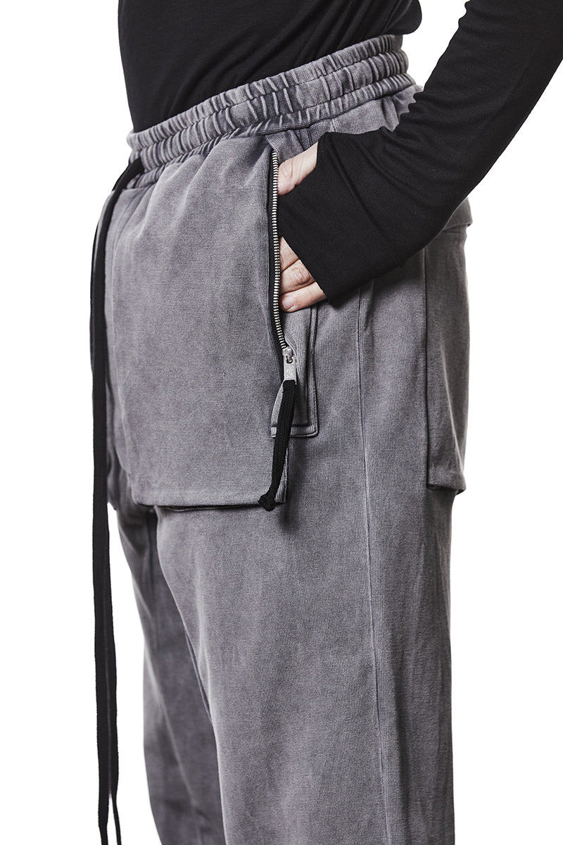USED GREY DROP CROTCH TROUSERS