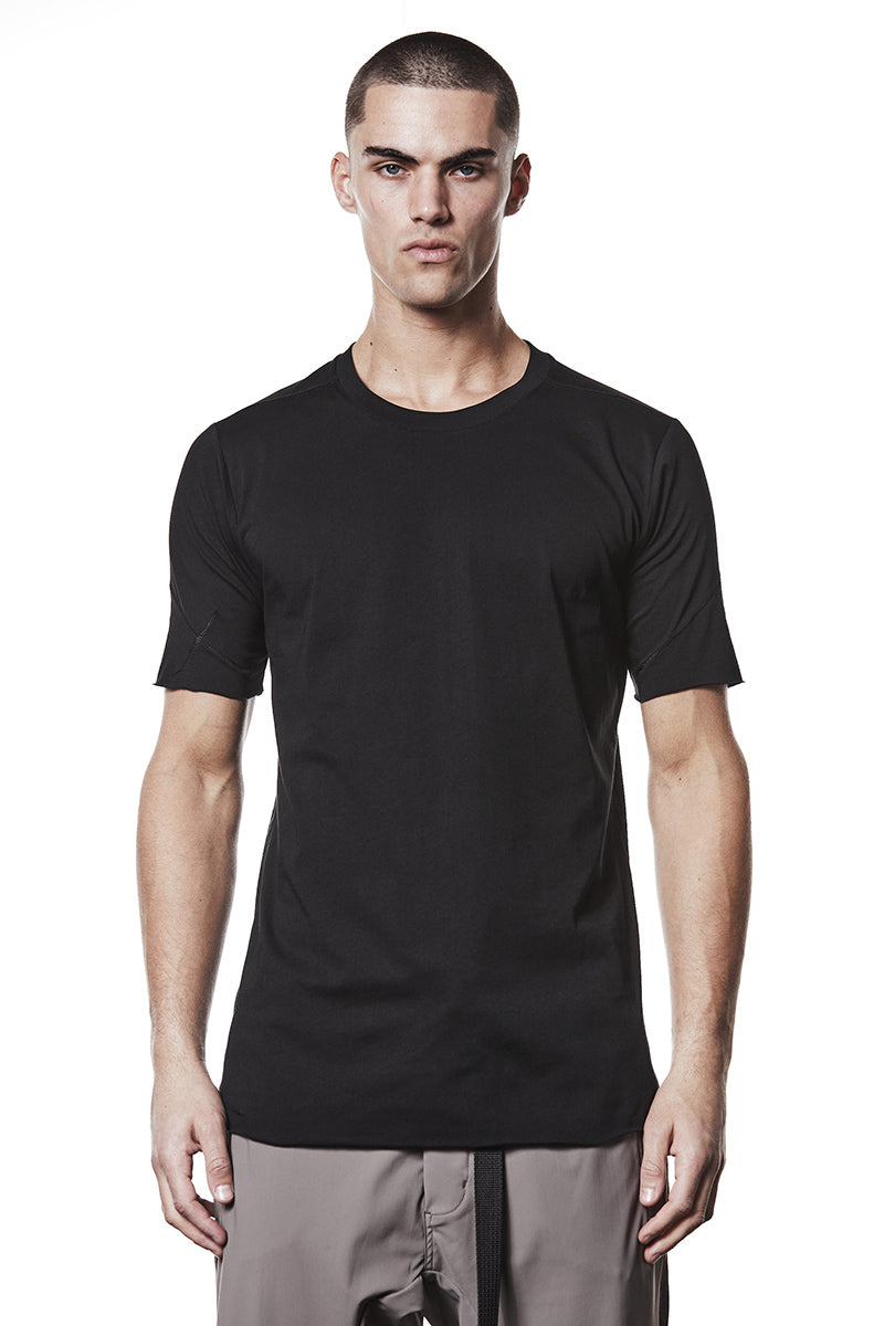 BLACK LIGHT JERSEY STITCHING TEE