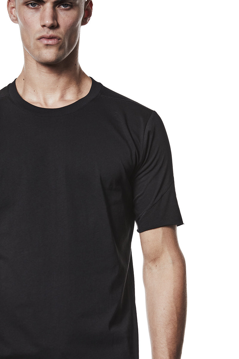 BLACK LIGHT JERSEY STITCHING TEE