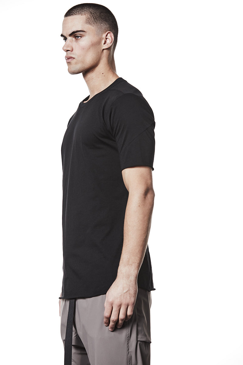 BLACK LIGHT JERSEY STITCHING TEE