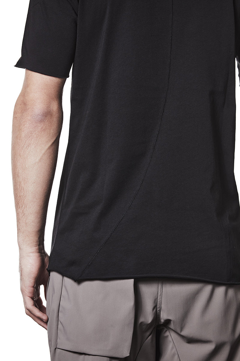 BLACK LIGHT JERSEY STITCHING TEE