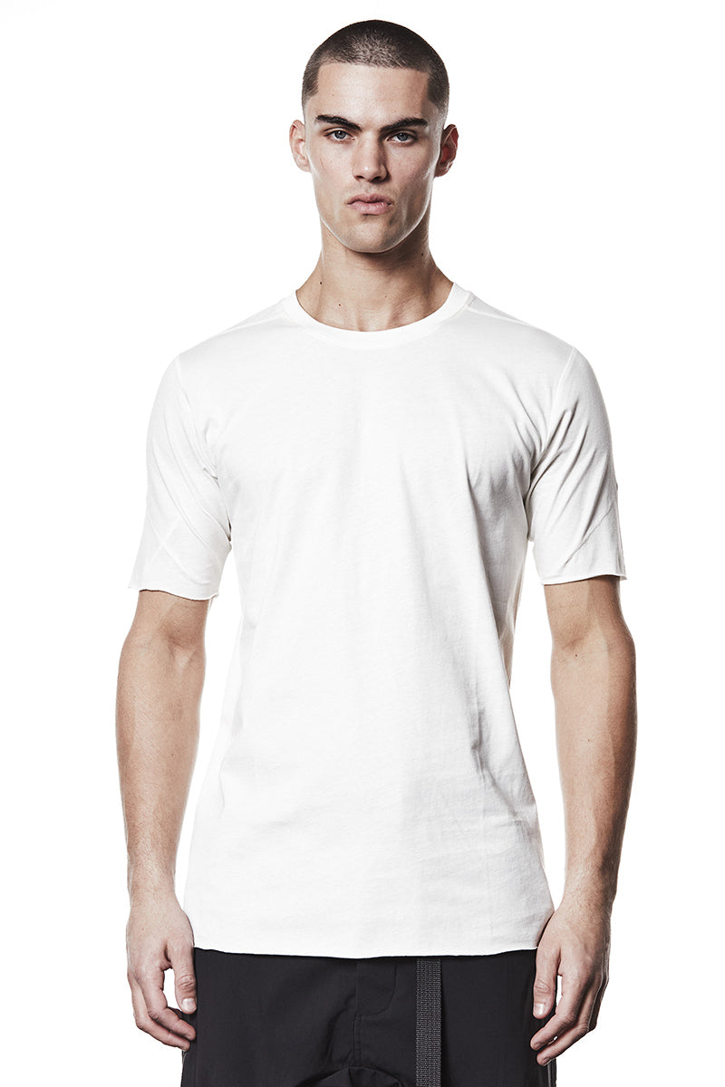 CREAM LIGHT JERSEY STITCHING TEE