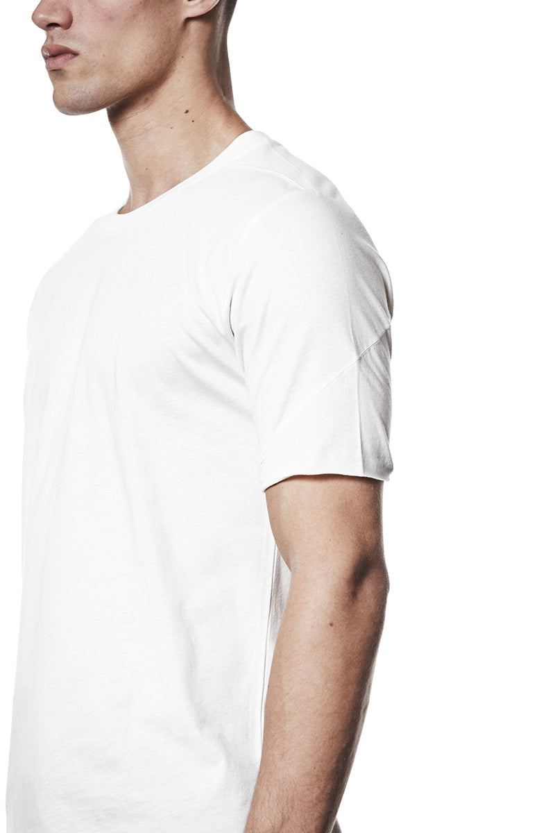 CREAM LIGHT JERSEY STITCHING TEE