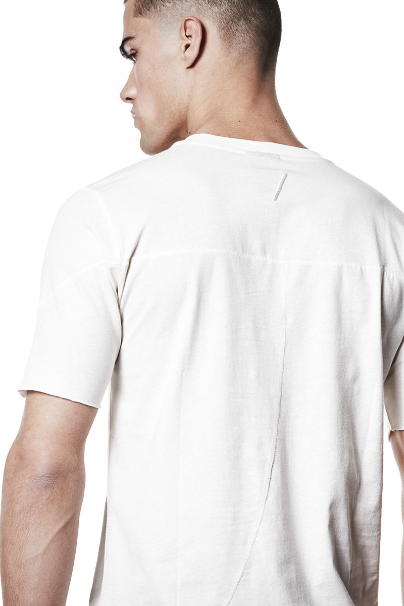 CREAM LIGHT JERSEY STITCHING TEE