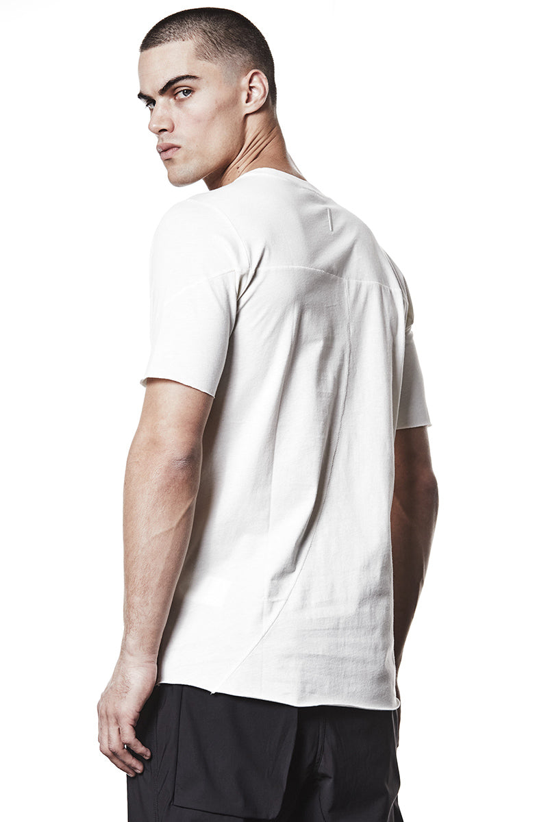 CREAM LIGHT JERSEY STITCHING TEE