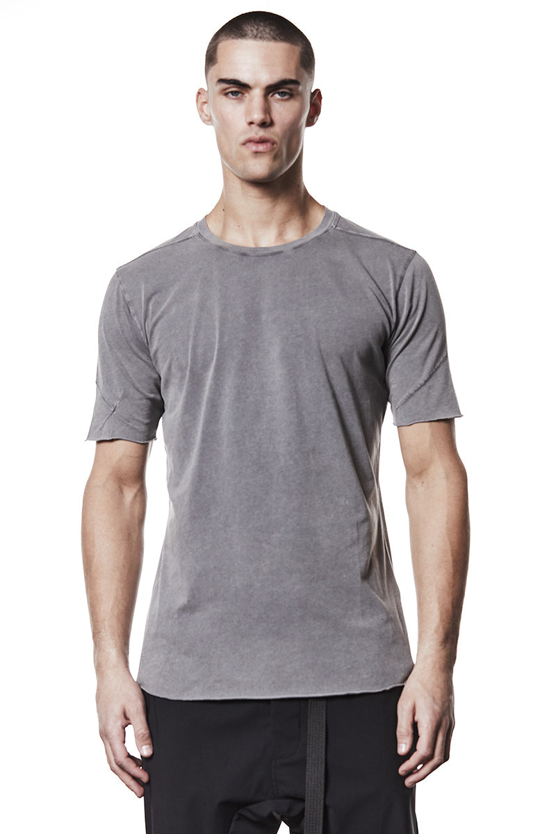 USED GREY LIGHT JERSEY STITCHING TEE