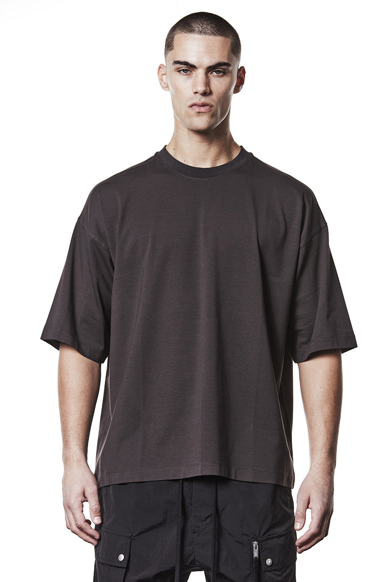NIGHT BROWN STRONG MODAL JERSEY OVERSIZED TEE