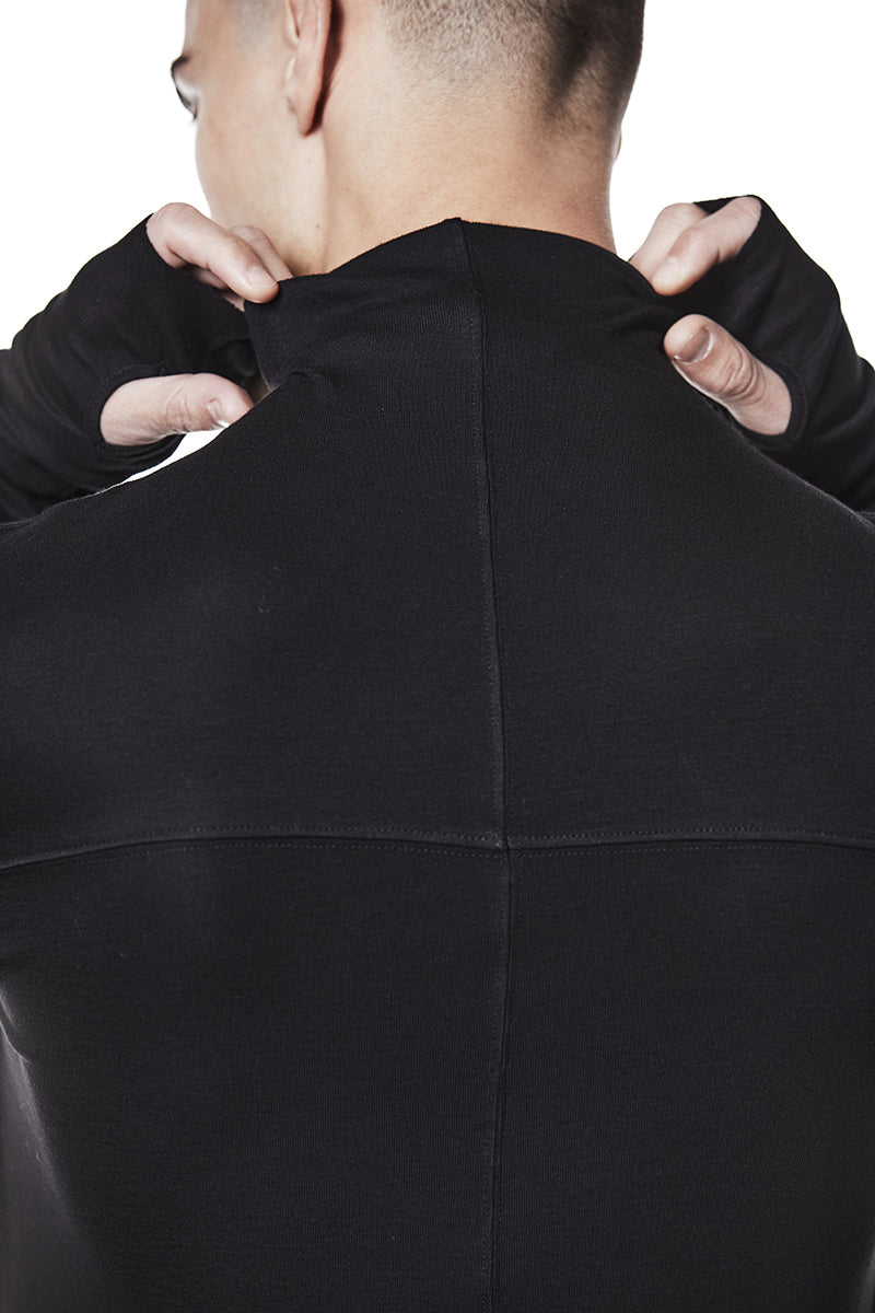 BLACK SOFT ROLL NECK TOP