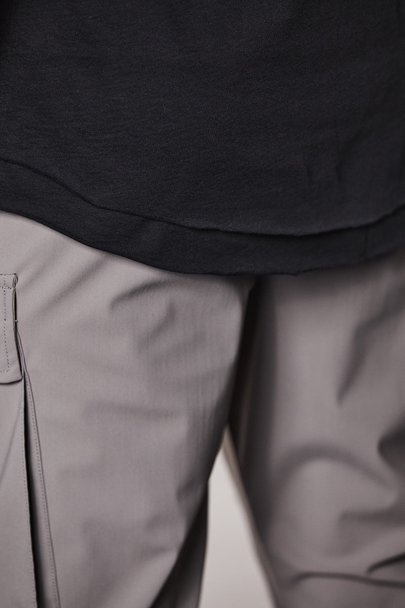 BLACK TWO LAYER LOOK TEE