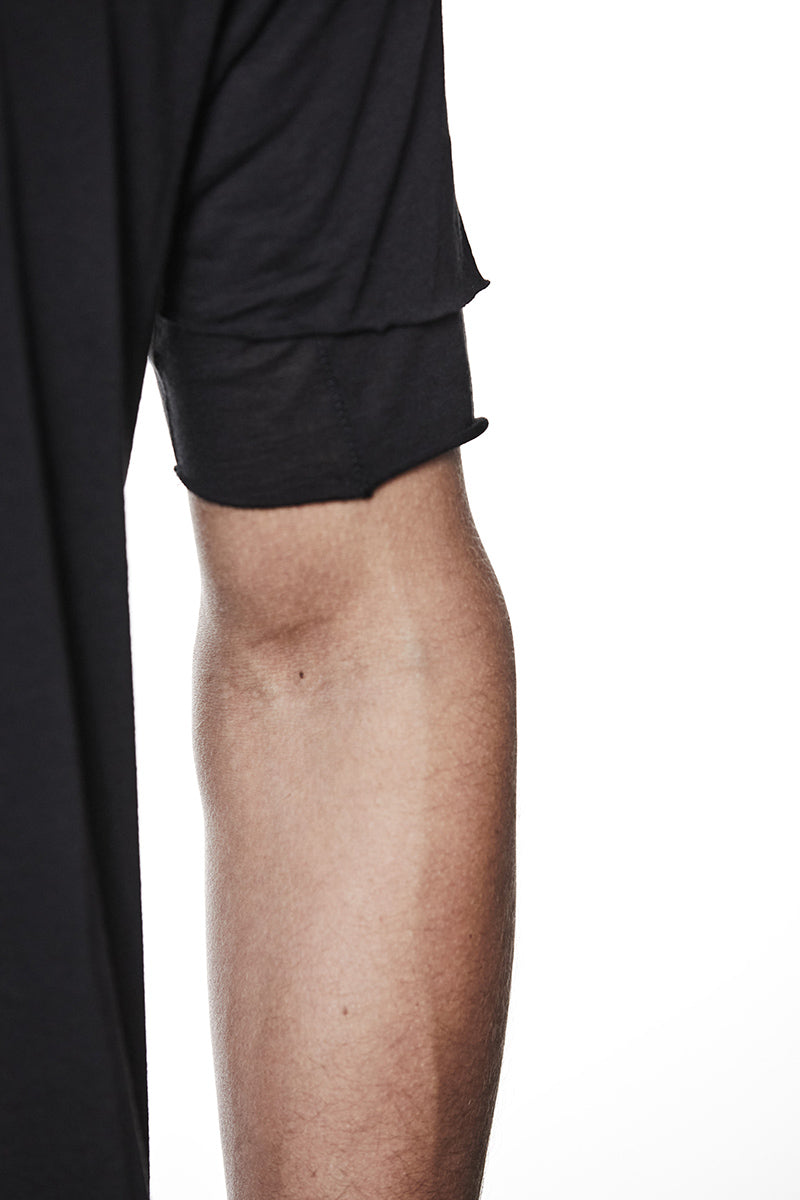 BLACK TWO LAYER LOOK TEE