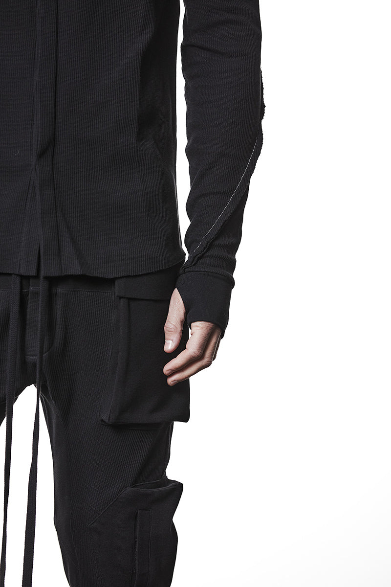 BLACK STRUCTURED SOFT JERSEY SHIRT