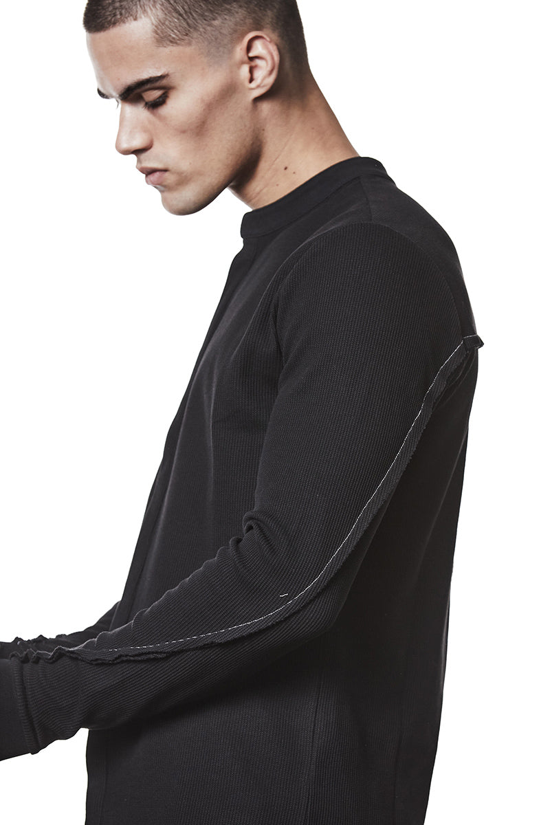 BLACK STRUCTURED SOFT JERSEY SHIRT