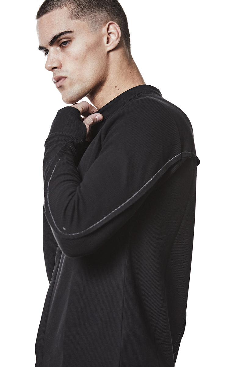 BLACK STRUCTURED SOFT JERSEY SHIRT
