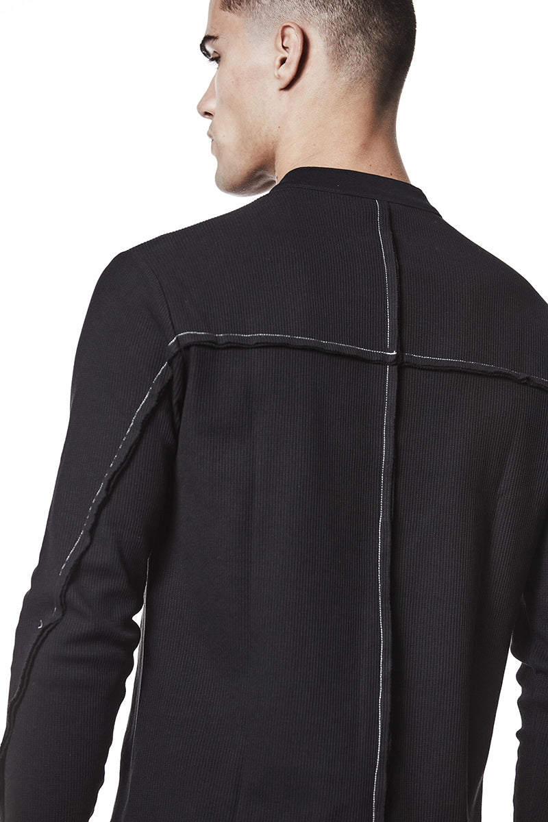 BLACK STRUCTURED SOFT JERSEY SHIRT