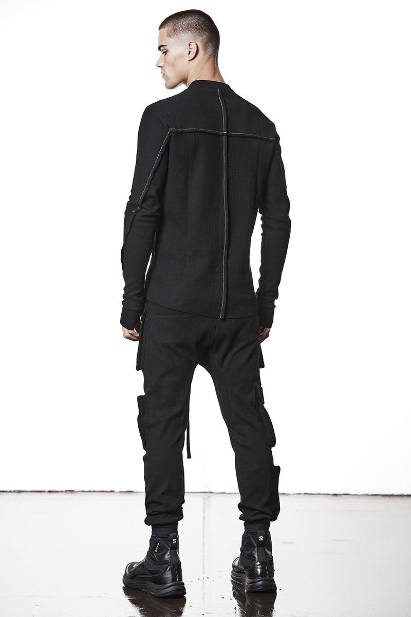BLACK STRUCTURED SOFT JERSEY SHIRT