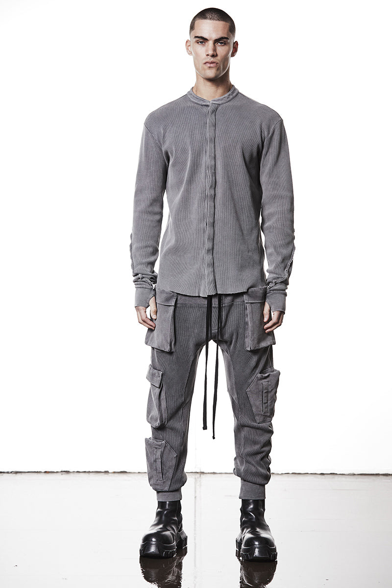 USED GREY STRUCTURED SOFT JERSEY SHIRT