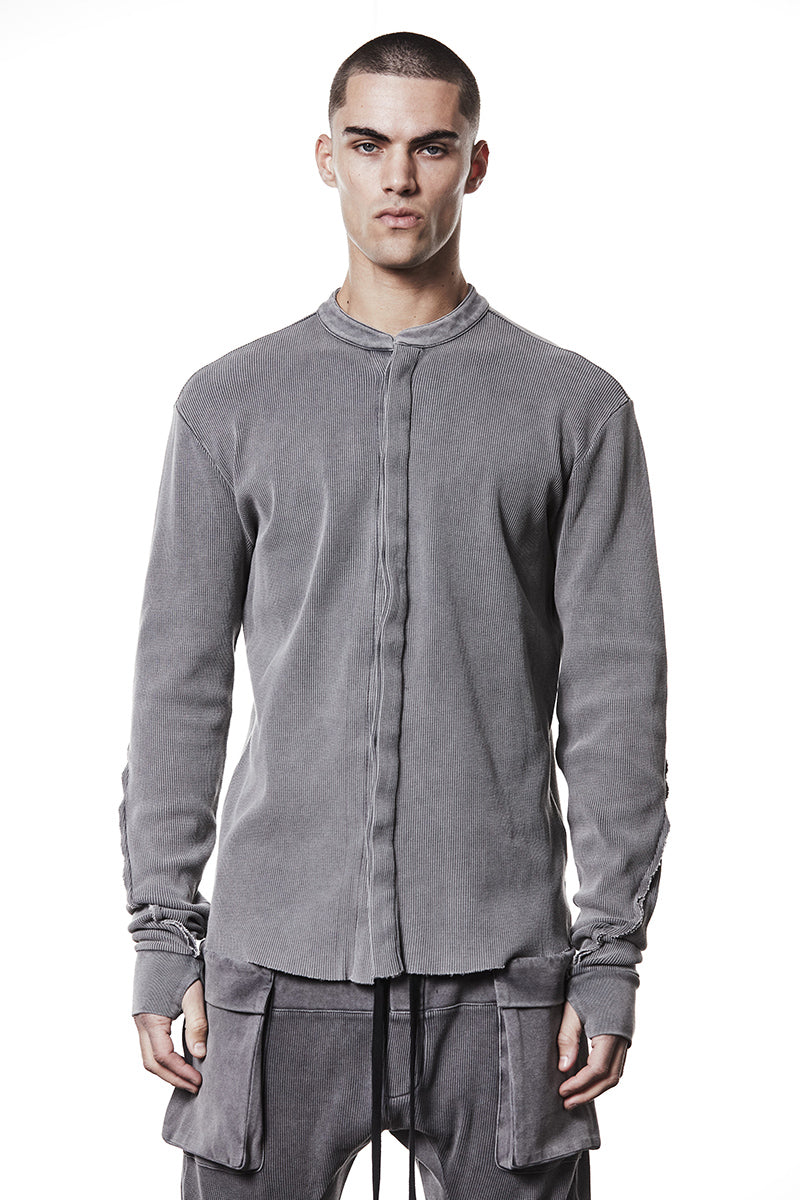 USED GREY STRUCTURED SOFT JERSEY SHIRT