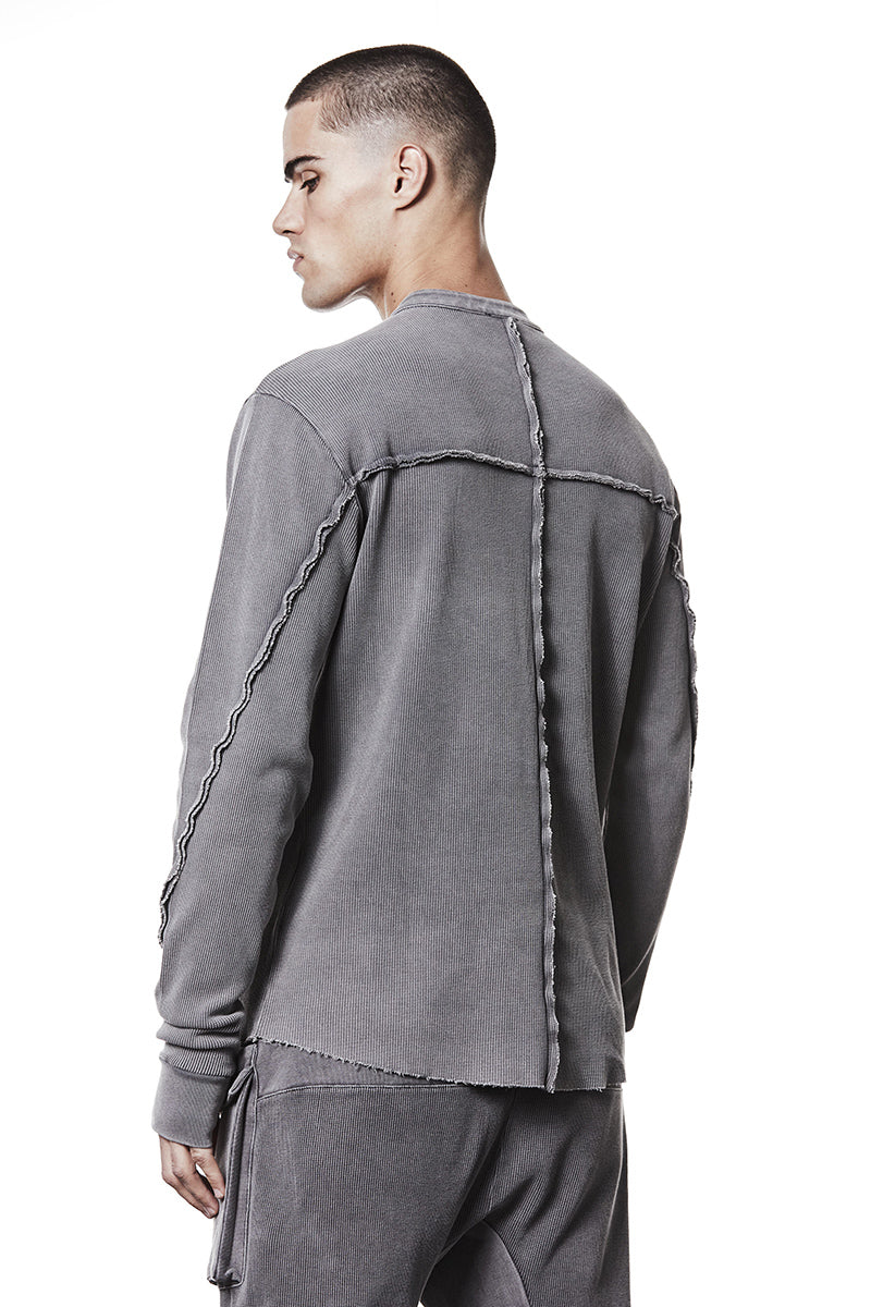 USED GREY STRUCTURED SOFT JERSEY SHIRT