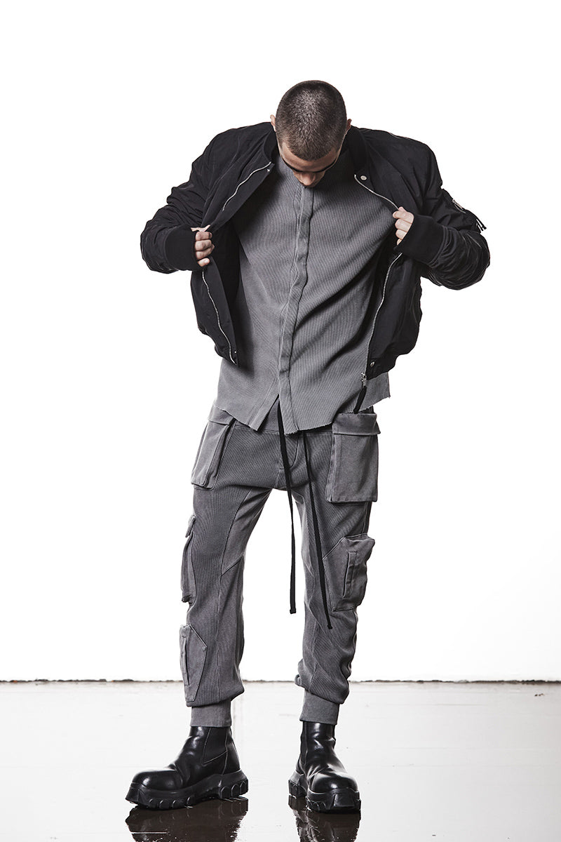 USED GREY STRUCTURED SOFT JERSEY SHIRT