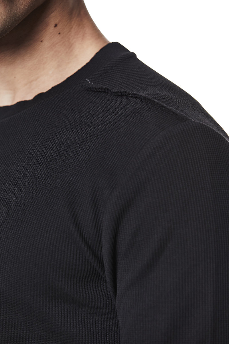 BLACK STRUCTURED SOFT JERSEY TEE