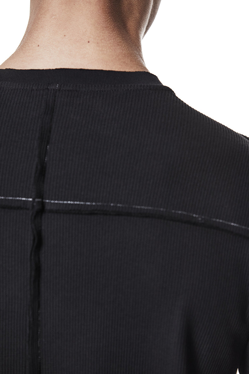 BLACK STRUCTURED SOFT JERSEY TEE