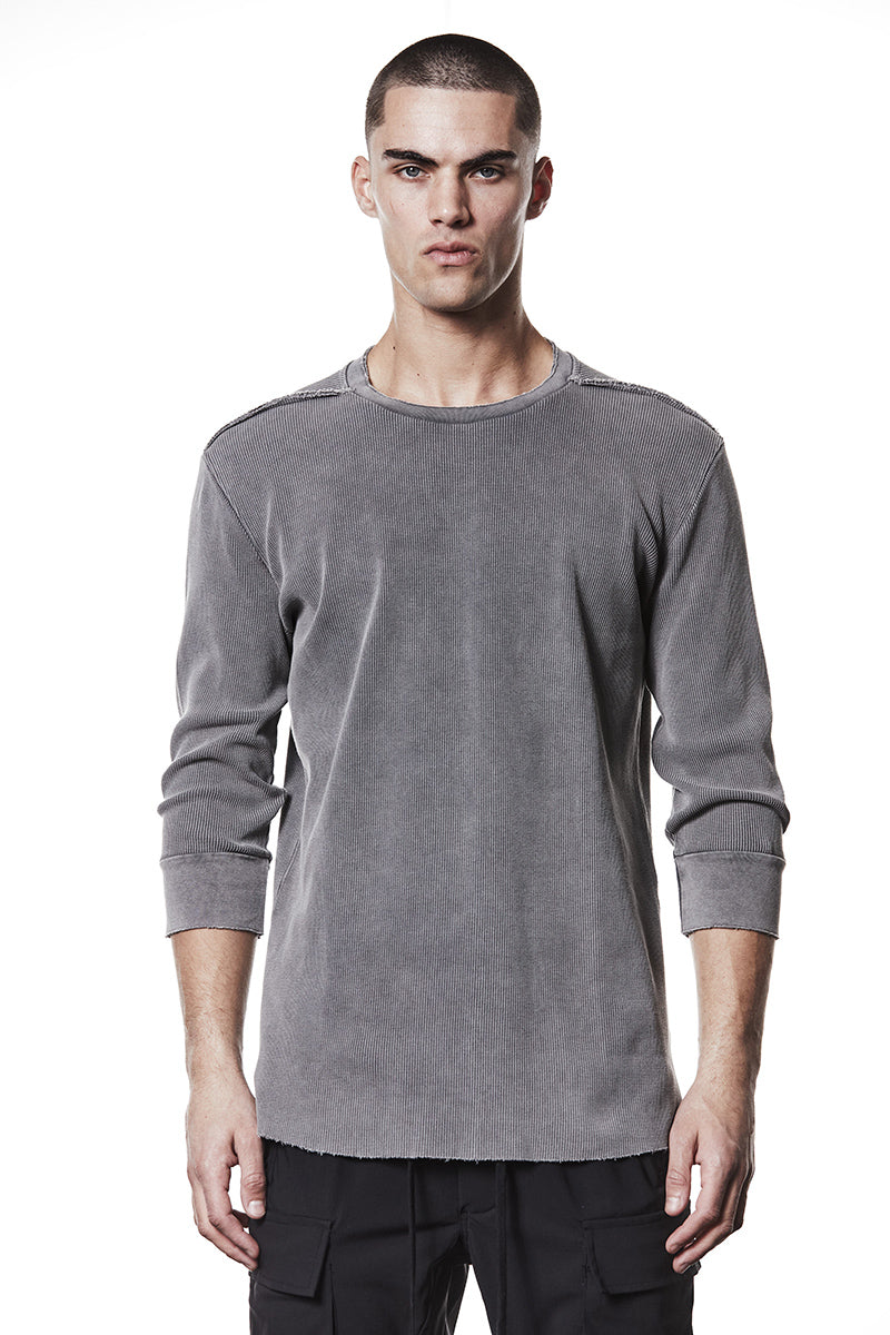 USED GREY STRUCTURED SOFT JERSEY TEE