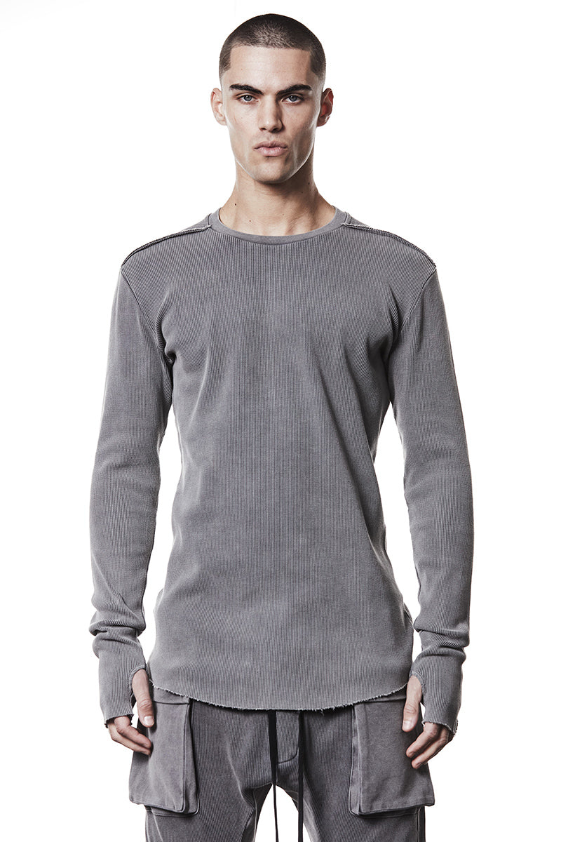 USED GREY STRUCTURED SOFT JERSEY TOP