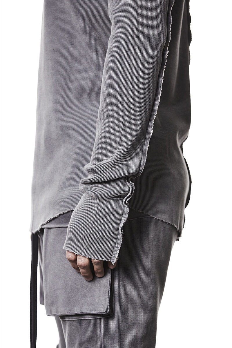 USED GREY STRUCTURED SOFT JERSEY TOP