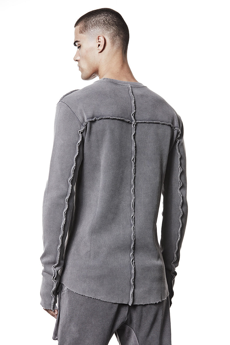 USED GREY STRUCTURED SOFT JERSEY TOP