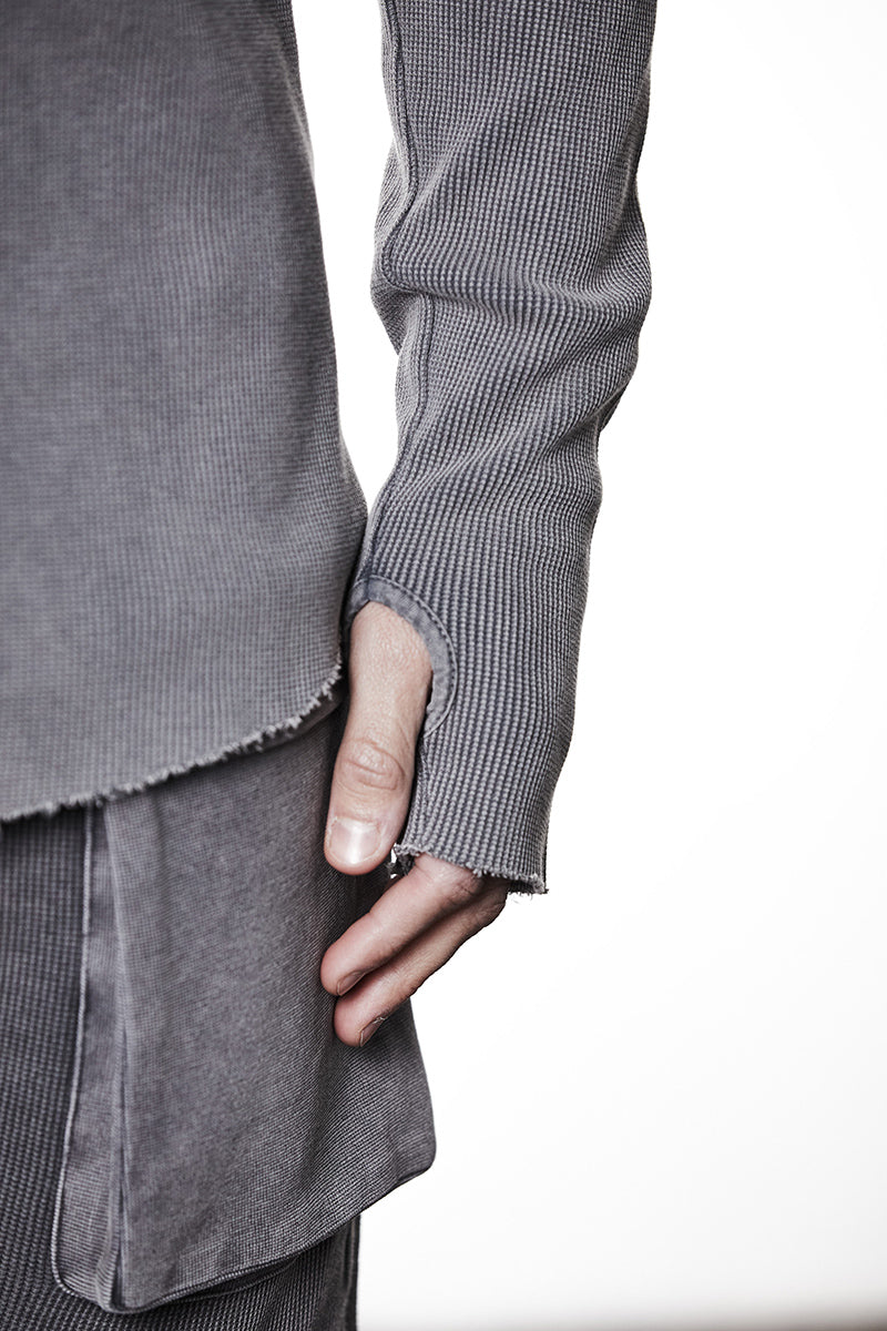 USED GREY STRUCTURED SOFT JERSEY TOP