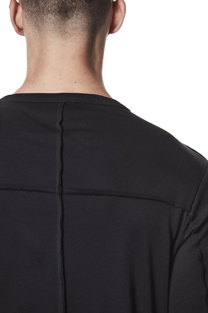 BLACK LIGHT COTTON JERSEY TOP