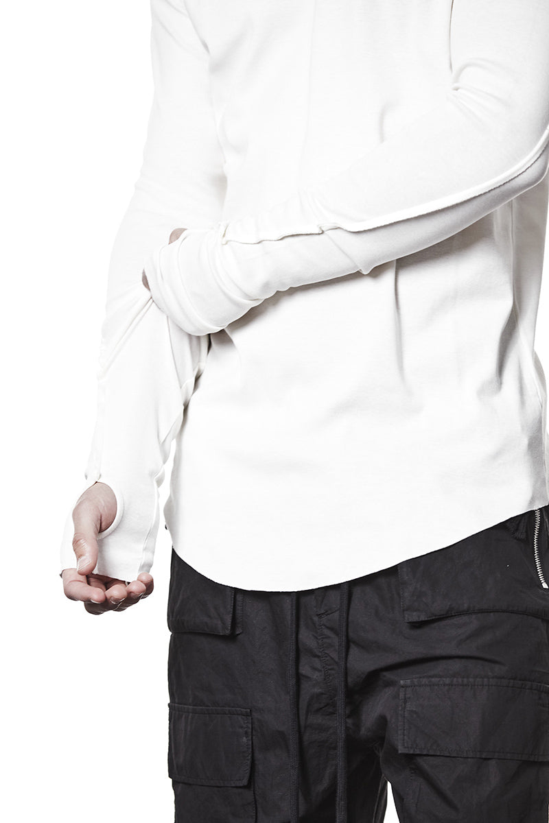 CREAM LIGHT COTTON JERSEY TOP