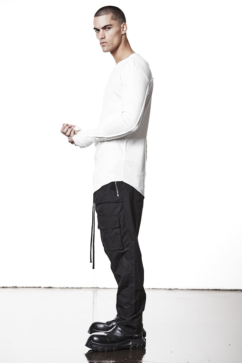 CREAM LIGHT COTTON JERSEY TOP