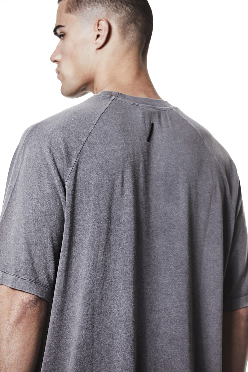 USED GREY OVERSIZED FLUFFY JERSEY TEE