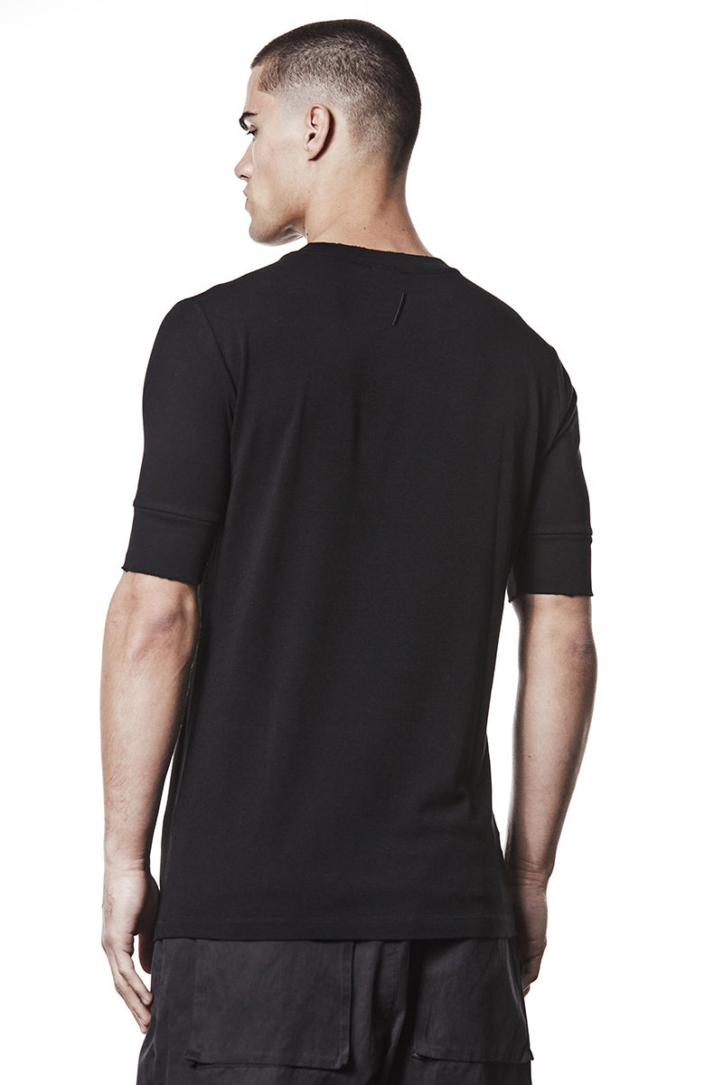 BLACK SOFT FLUFFY JERSEY TEE