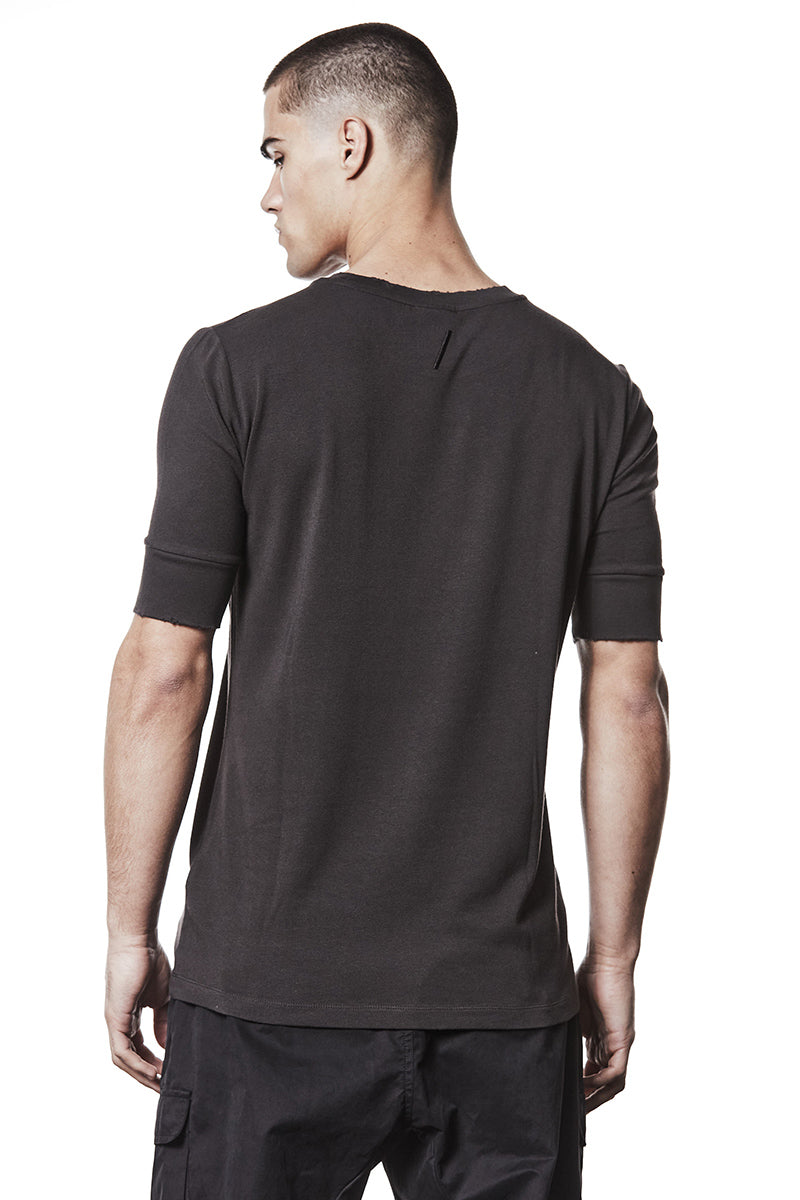 NIGHT BROWN SOFT FLUFFY JERSEY TEE