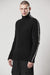 BLACK WOOL ALPACA HIGH NECK JERSEY