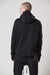 BLACK HOODED MATMIX SWEATER