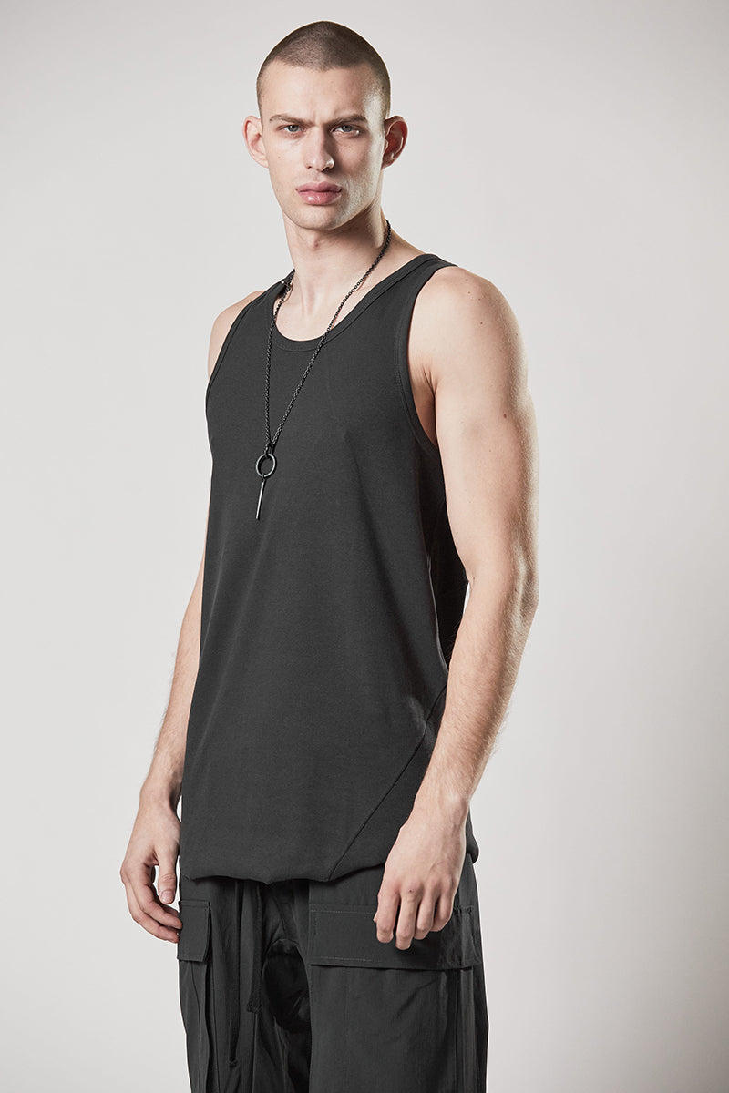 IRON GREY RIB TANK TOP