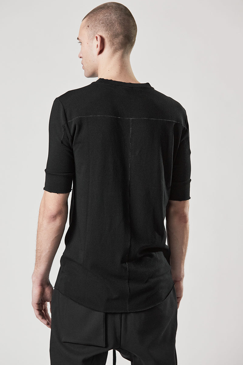 BLACK STAND-UP-COLLAR SHIRT