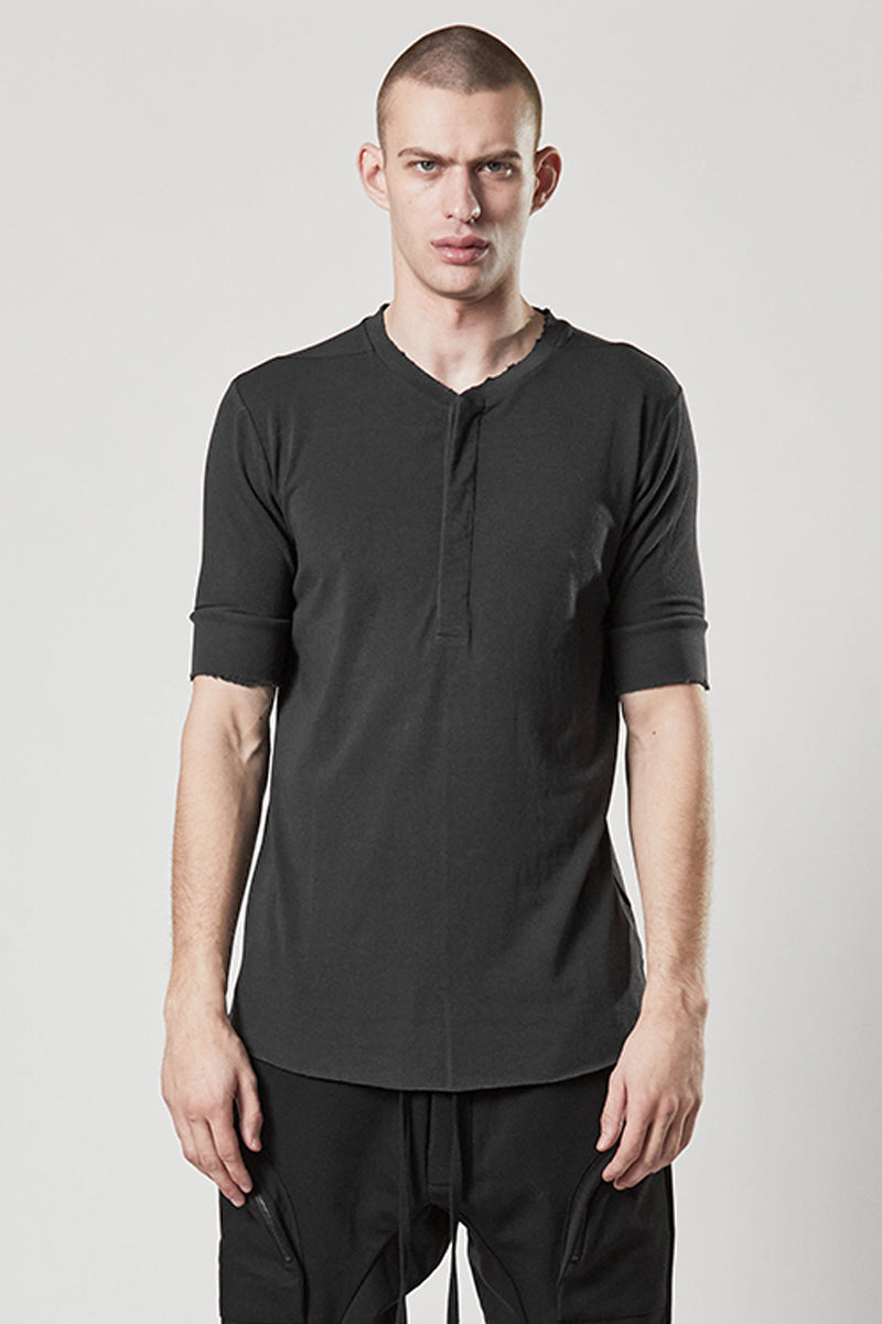 IRON GREY STAND-UP-COLLAR SHIRT