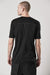 BLACK CONTRAST STITCHING TEE