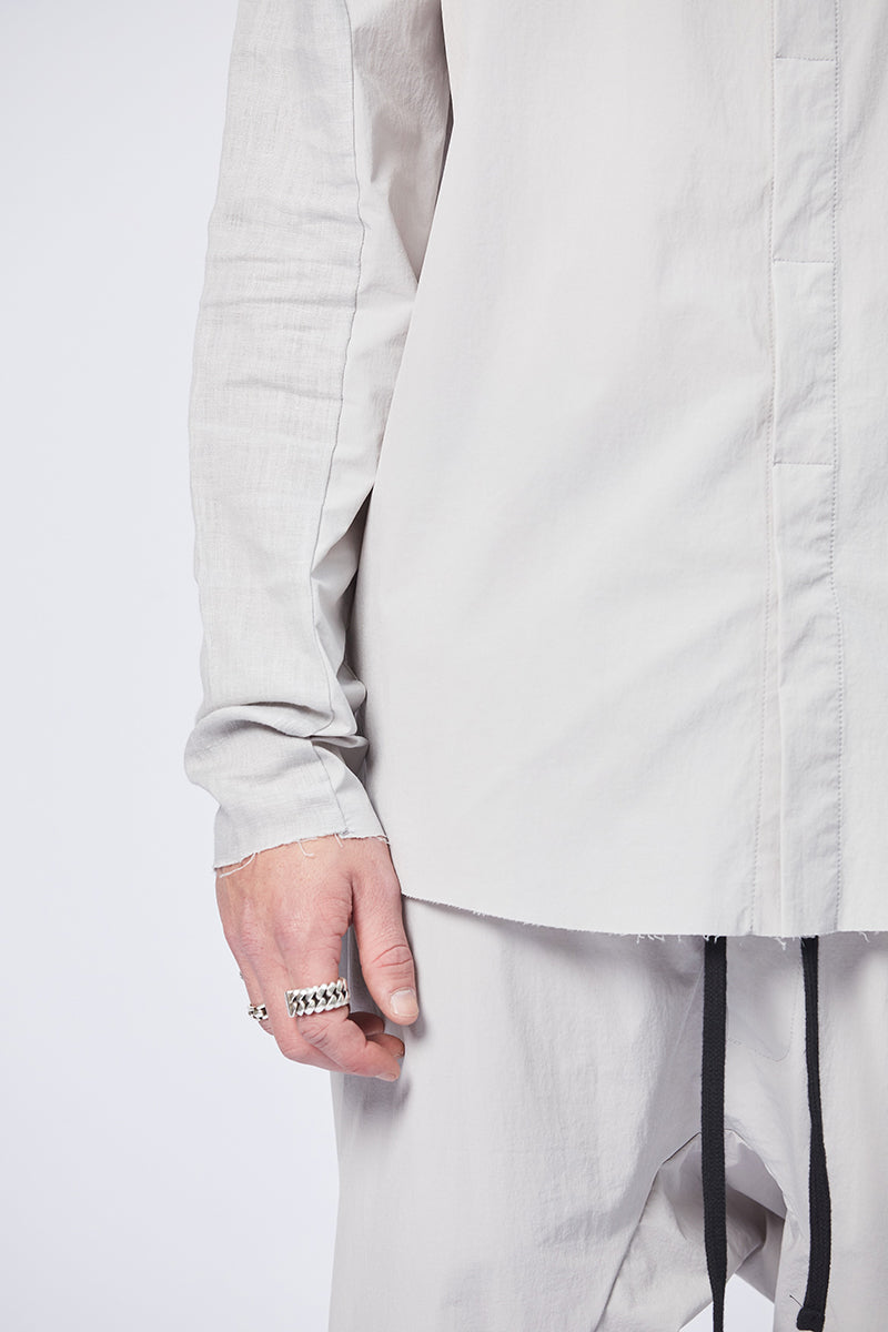 SILVER STAND UP COLLAR SHIRT