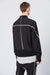 BLACK CONTRAST PIPINGS BOMBER JACKET